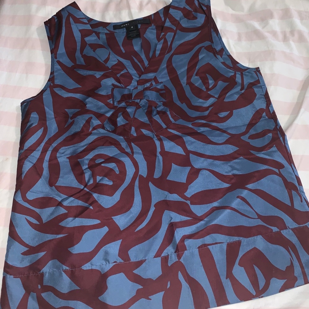 MARC JACOBS RUNWAY SILK BOW TANK